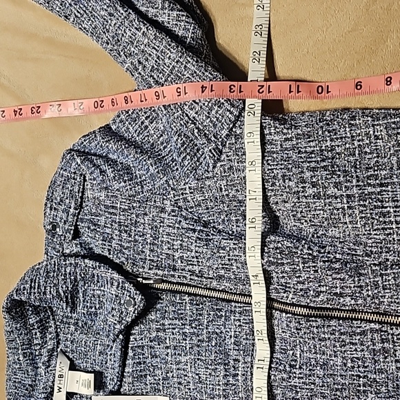 White House Black Market - NWT - Moto Style   Jacket - Size 14 - Blue Celeste - Picture 4 of 11